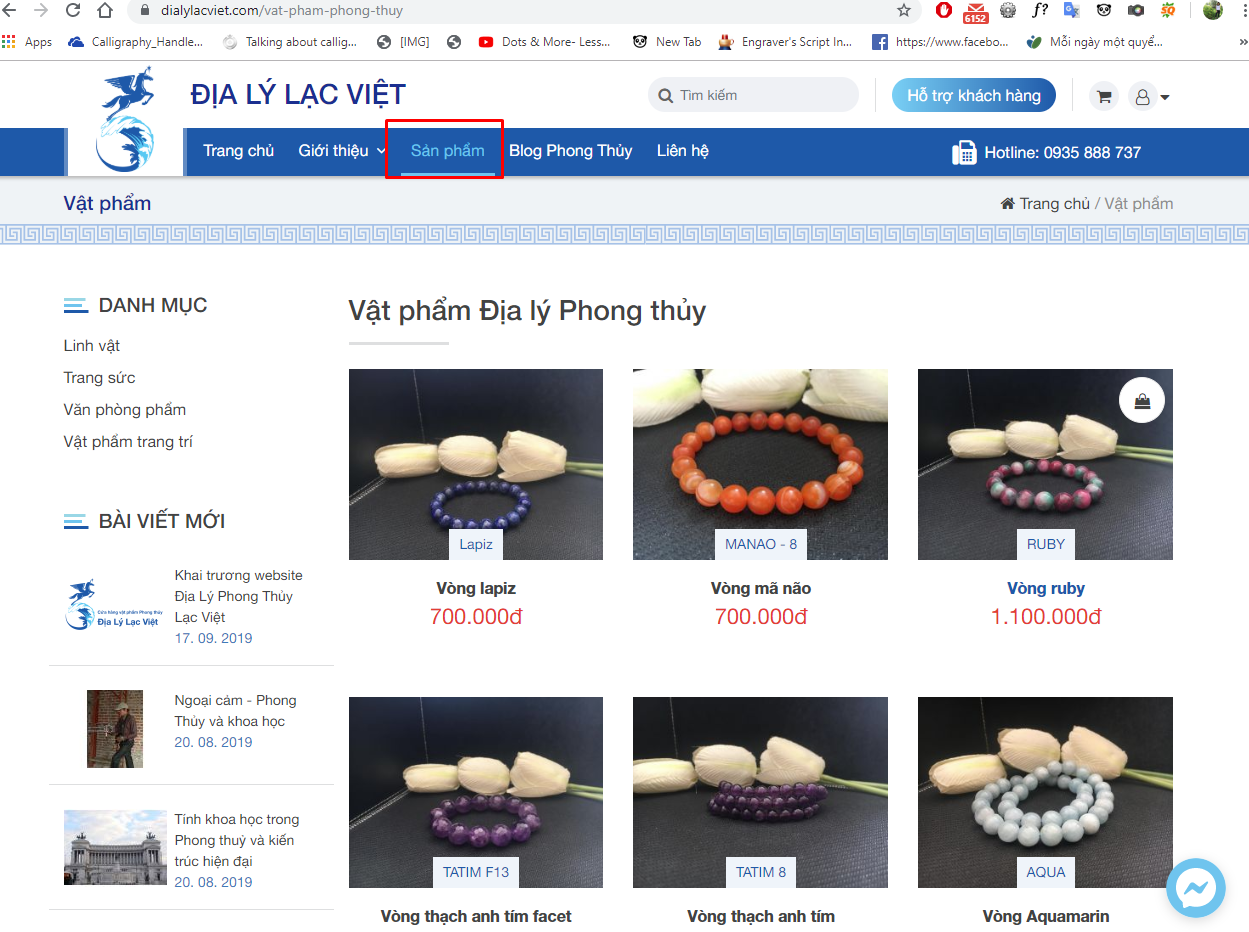 Click vào mục sản phẩm để chọn vật phẩm cần mua